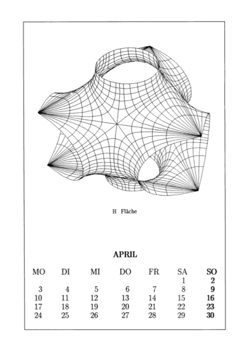 Calendar 1989 Bilder aus der Differentialgeometrie