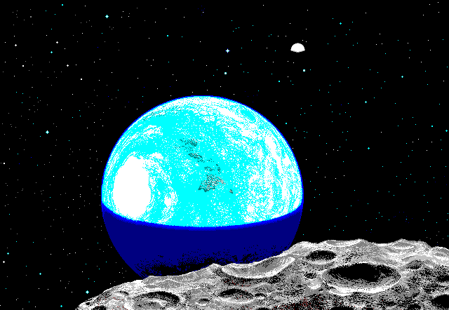 Blick vom Mond zur Erde (stilisiert)